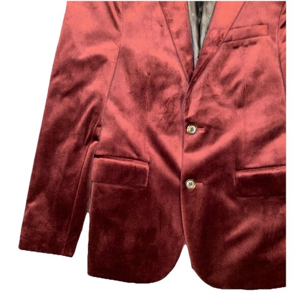 J. Ferrar Merlot Velvet Blazer Jacket Slim Fit Men's Size 36S MSRP $160 Evening - Picture 3 of 11